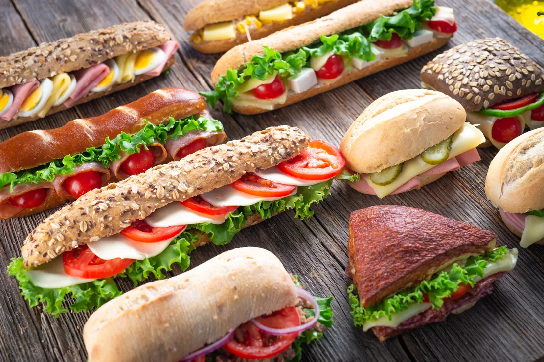 Selection of sandwiches and subs